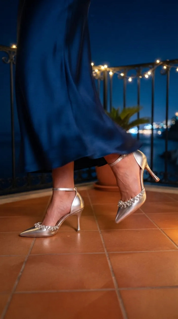 Silver Court Shoes For Women WN5722