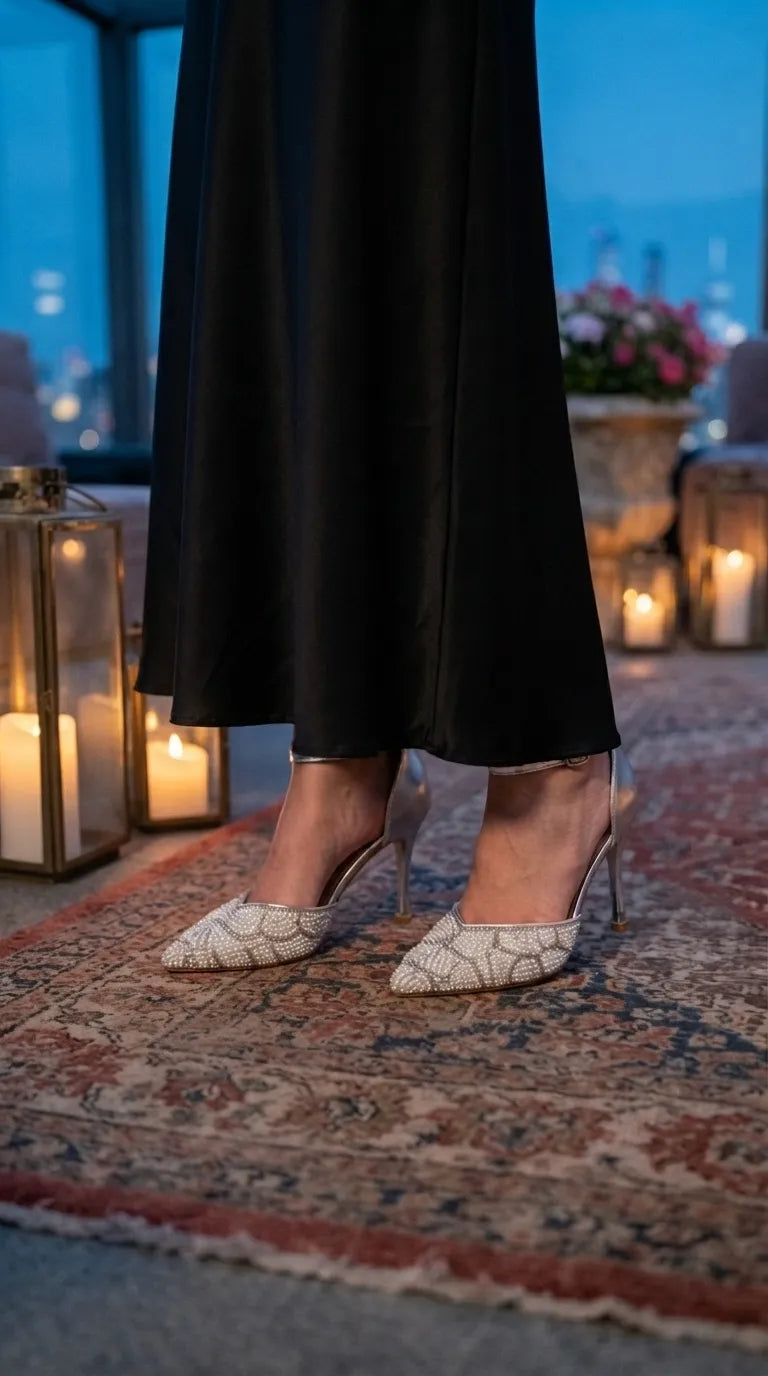 Silver Court Shoes For Women WN5723