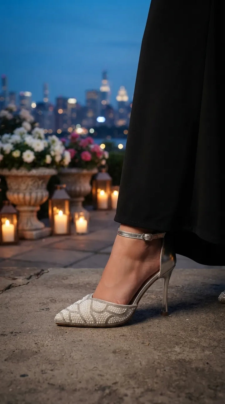 Silver Court Shoes For Women WN5723
