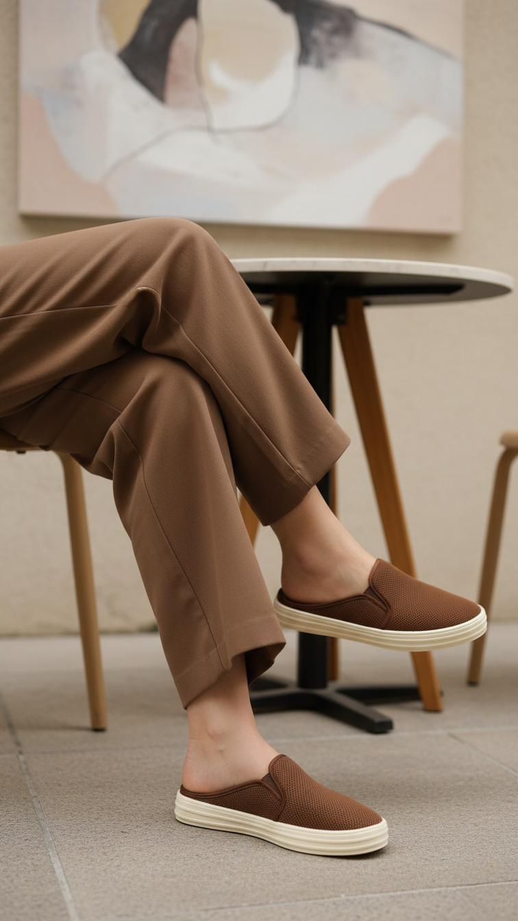 Brown Sneaker For Ladies WN6196