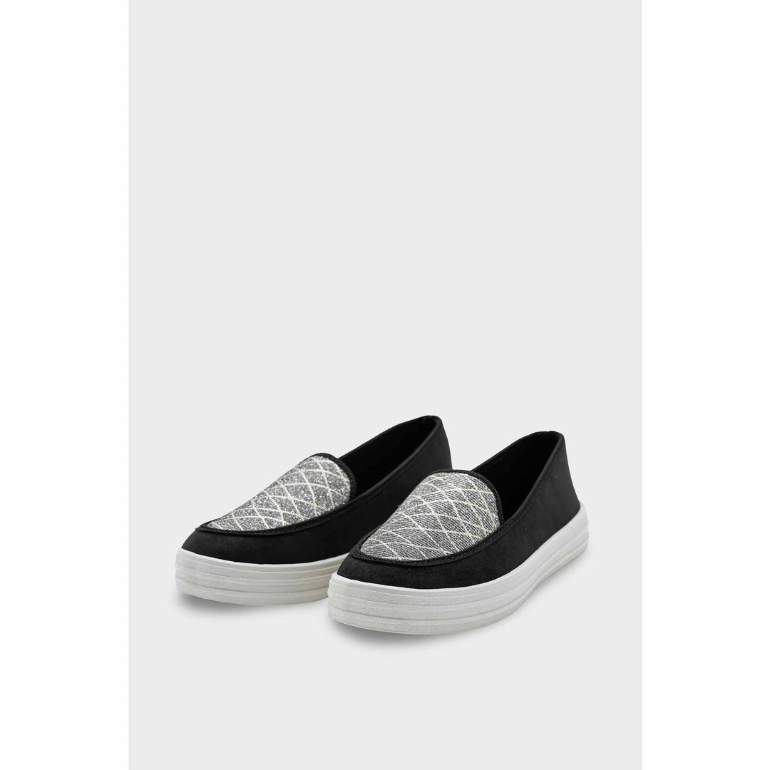 Black Canvas Slip Ons WN6197
