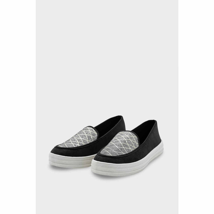 Black Canvas Slip Ons WN6197