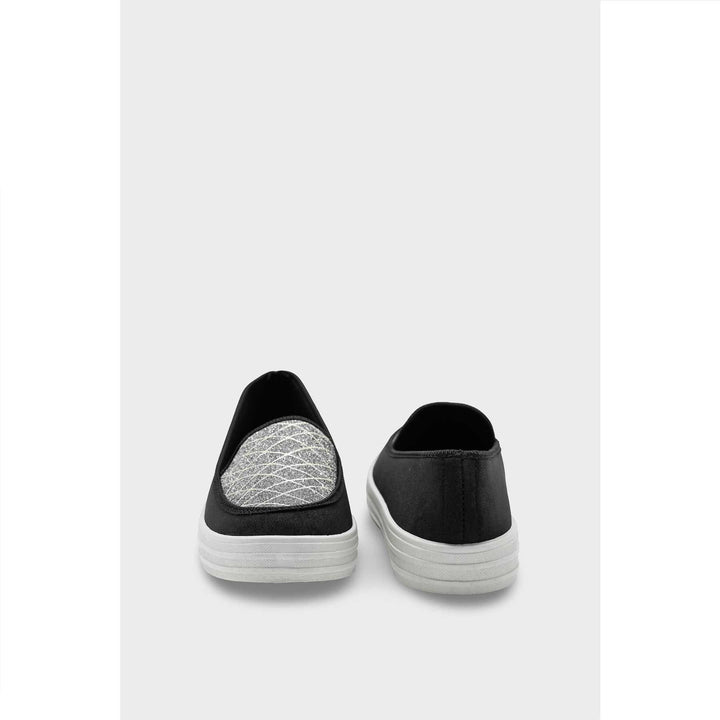 Black Canvas Slip Ons WN6197