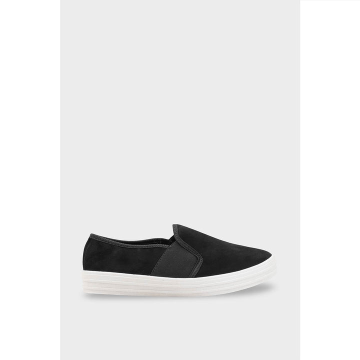 Black Canvas Slip Ons WN6198