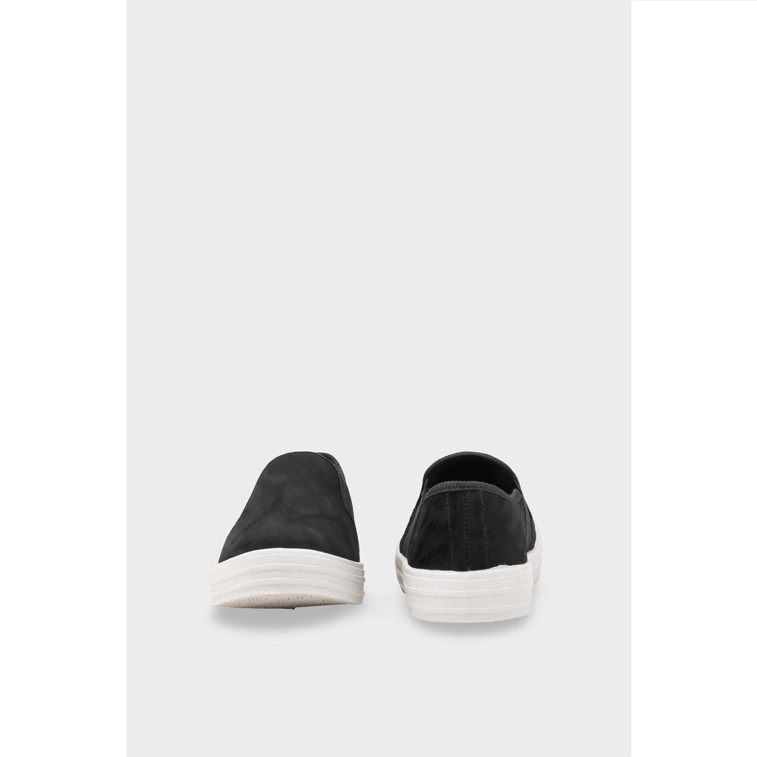 Black Canvas Slip Ons WN6198