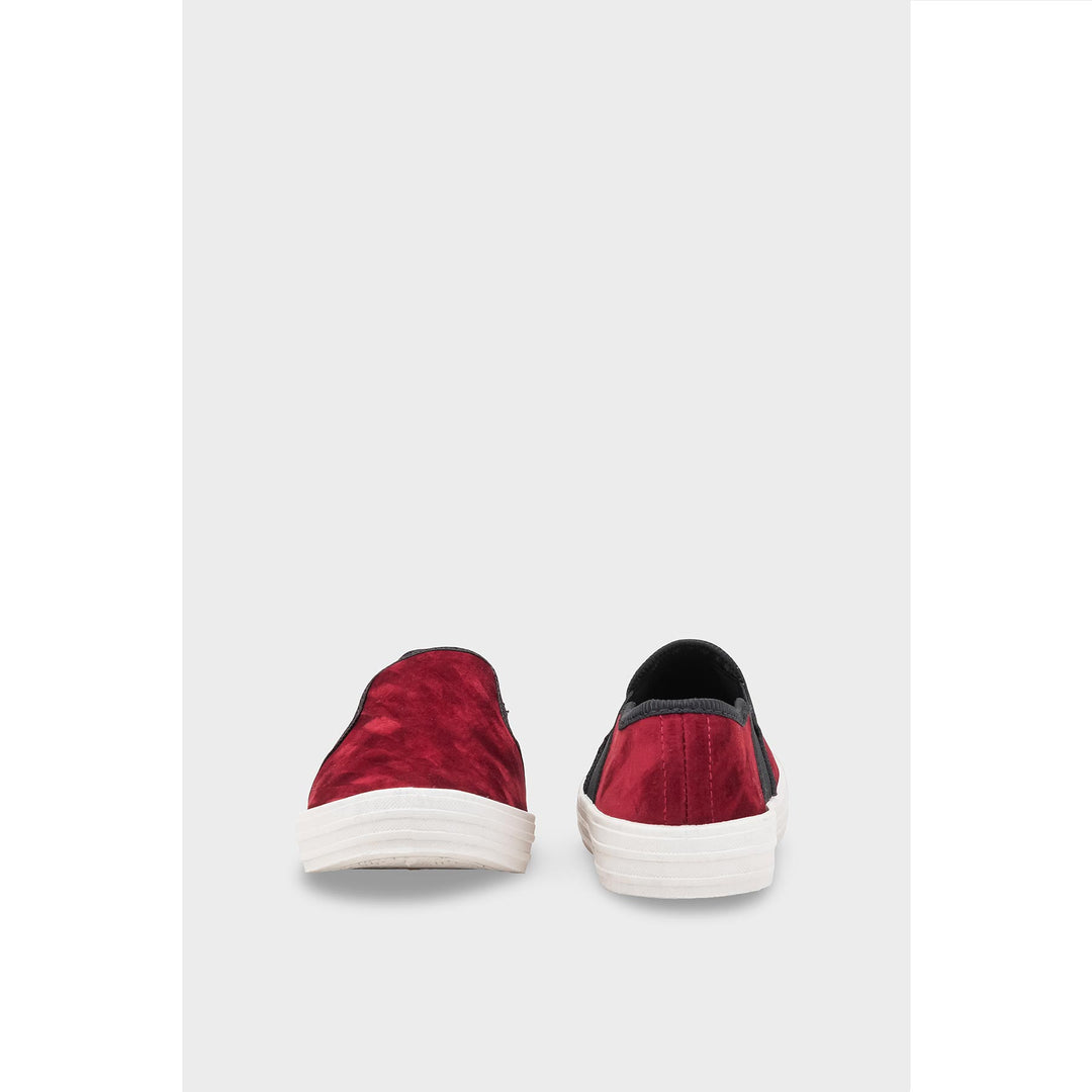Maroon Canvas Slip Ons WN6198