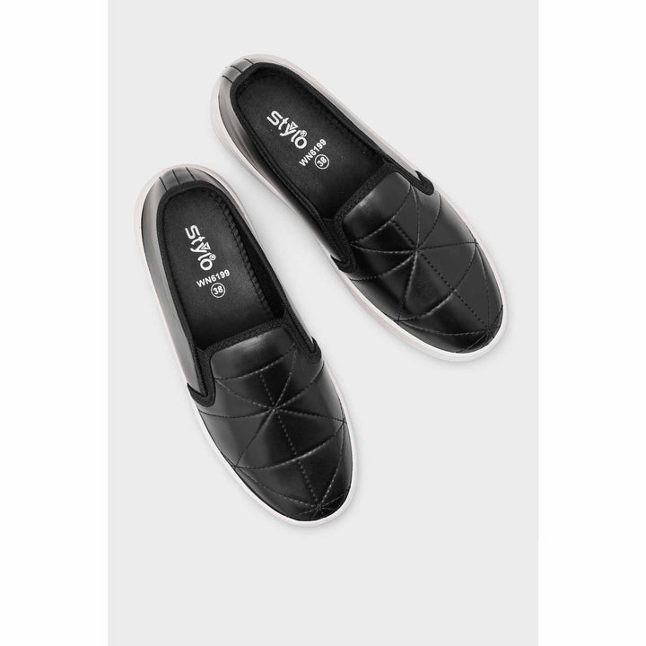 Black Canvas Slip Ons WN6199