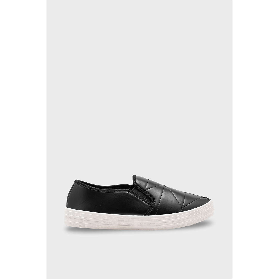 Black Canvas Slip Ons WN6199
