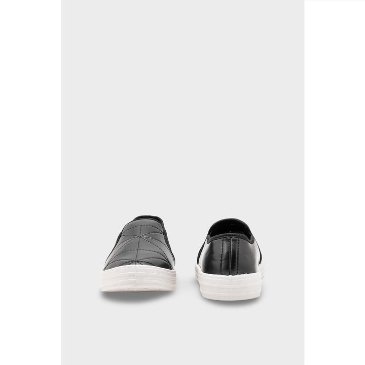 Black Canvas Slip Ons WN6199
