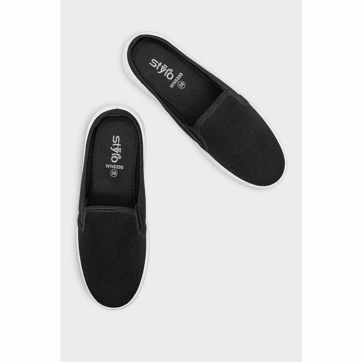 Black Canvas Slip Ons WN6200