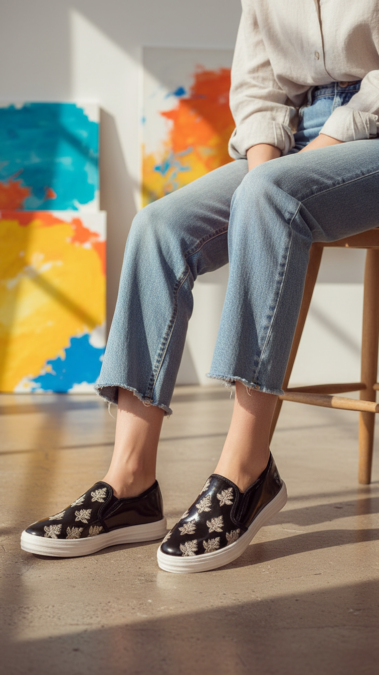 Black Sneaker For Ladies WN6205