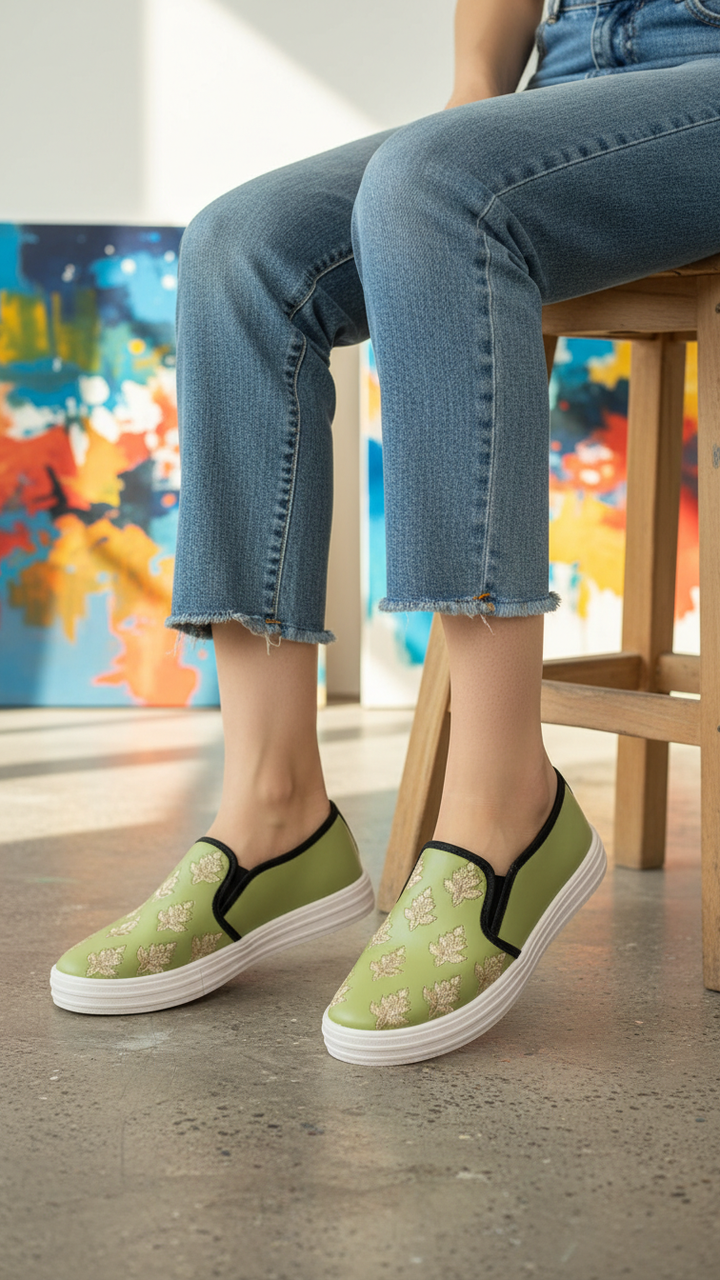 Mehndi Sneaker For Ladies WN6205