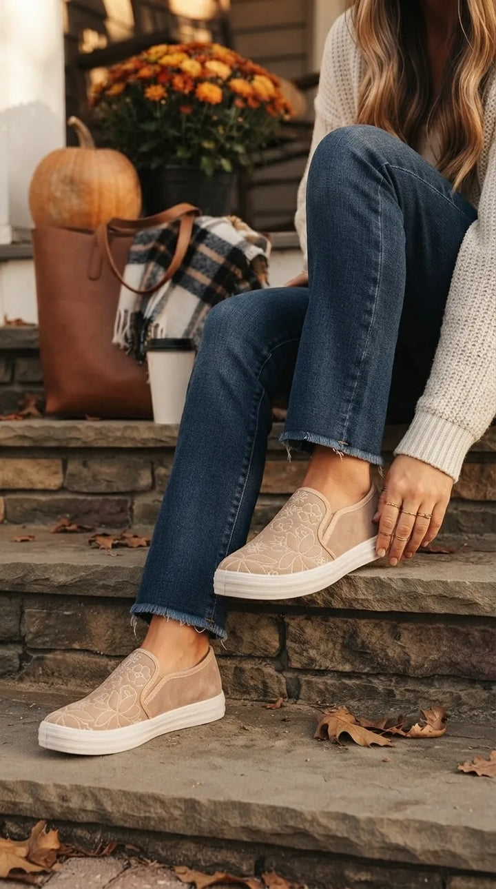 Beige Sneaker For Women WN6235