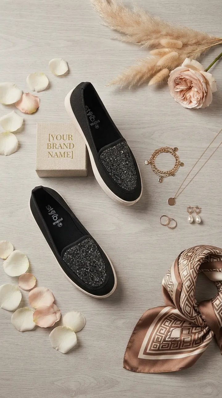 Black Casual Sneaker For Ladies WN6236
