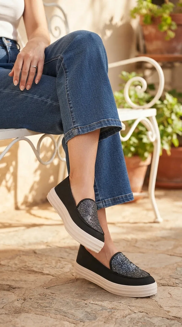 Black Casual Sneaker For Ladies WN6236