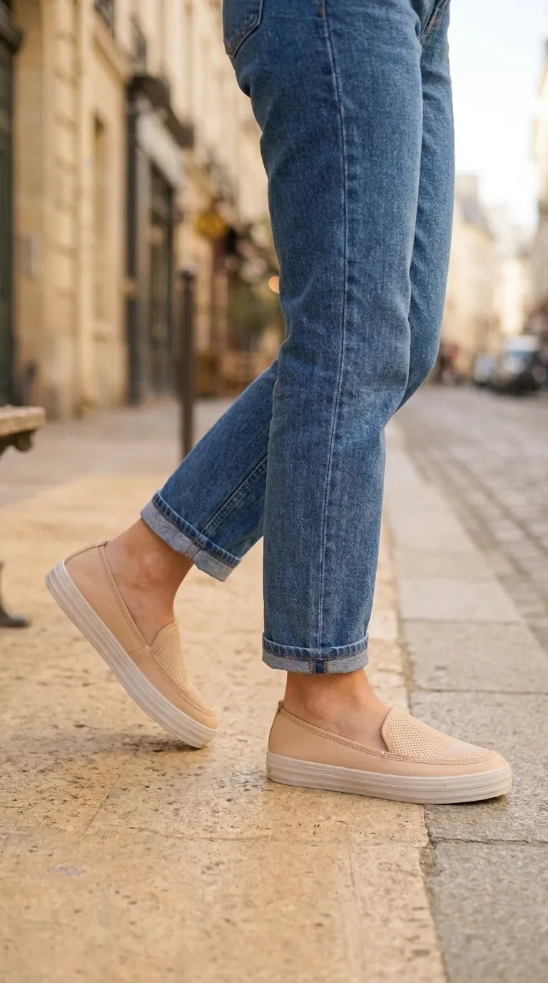 Beige Sneaker For Ladies WN6238