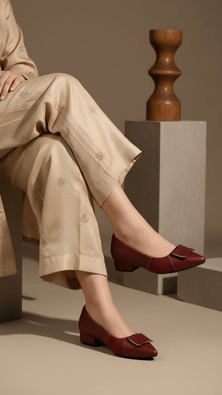 Burgundy Court Shoes WN7448