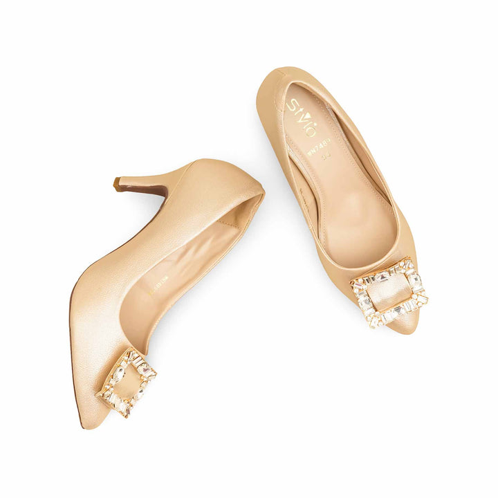 Golden Court Shoes For Ladies WN7489