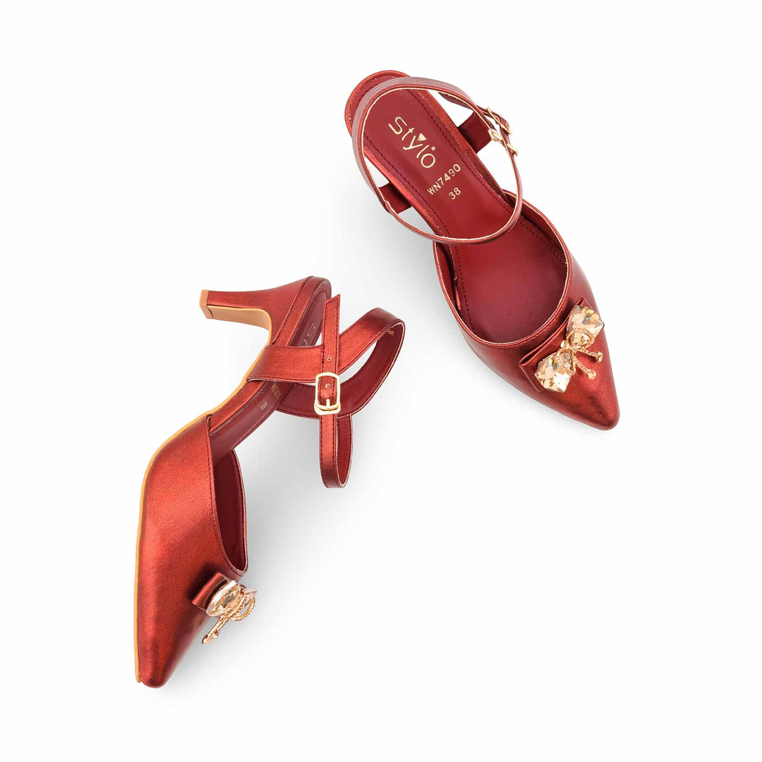 Maroon Court Shoes For Ladies WN7490