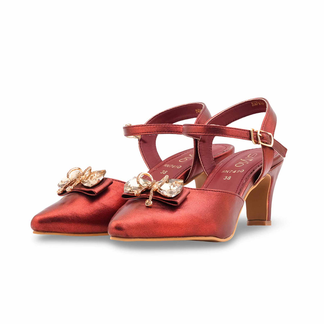 Maroon Court Shoes For Ladies WN7490