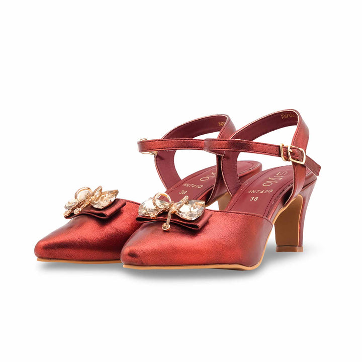 Maroon Court Shoes For Ladies WN7490