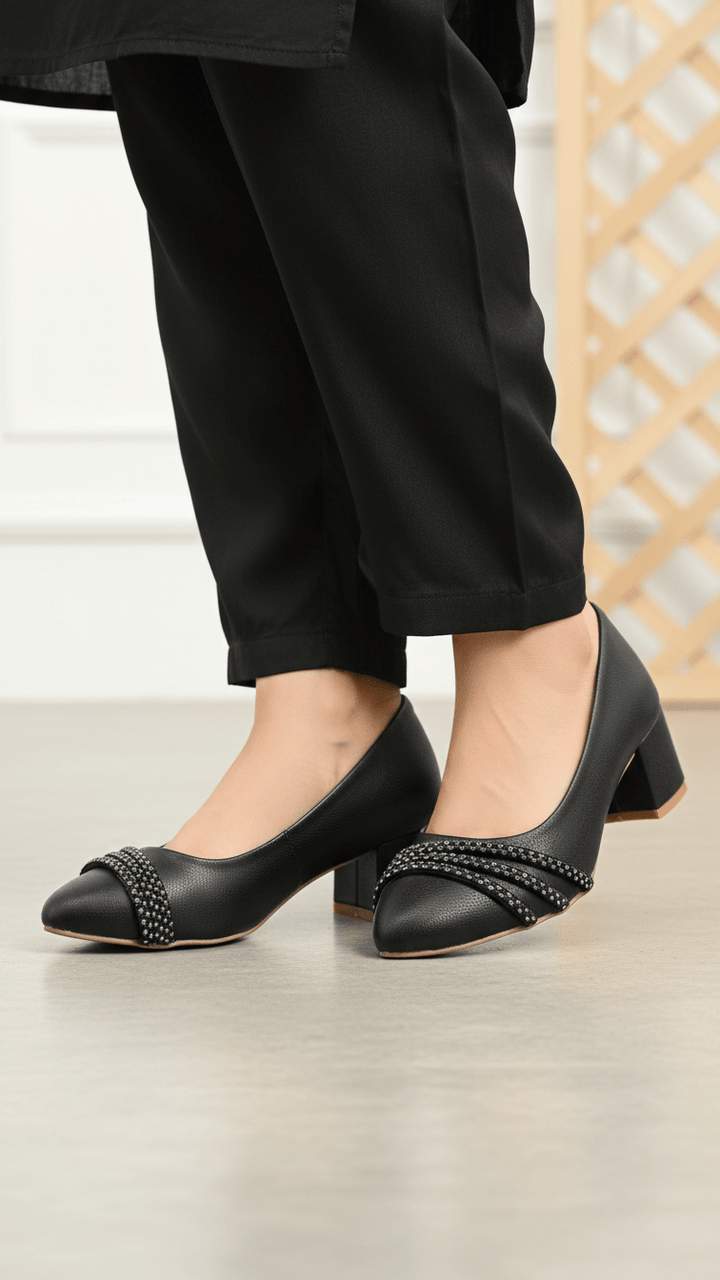 Black Court Shoes For Ladies WN7494