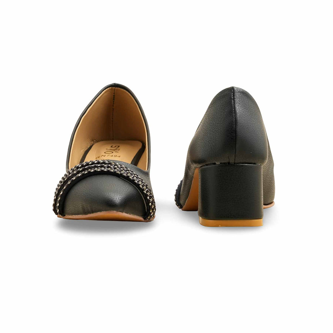 Black Court Shoes For Ladies WN7494