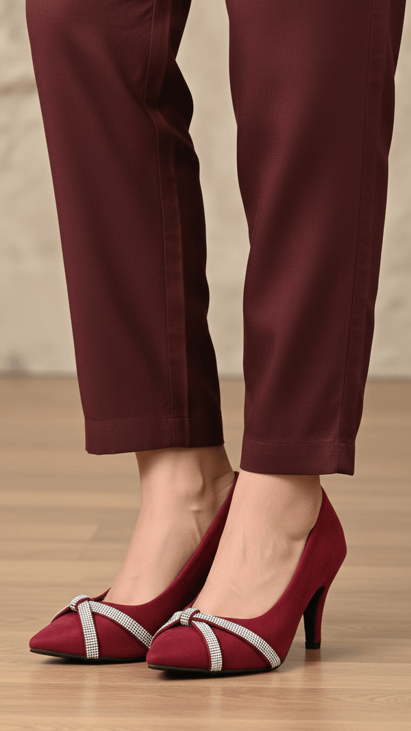 Maroon Court Shoes For Women WN7497