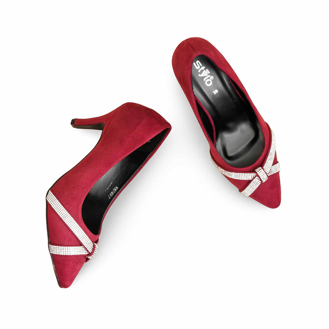 Maroon Court Shoes For Women WN7497