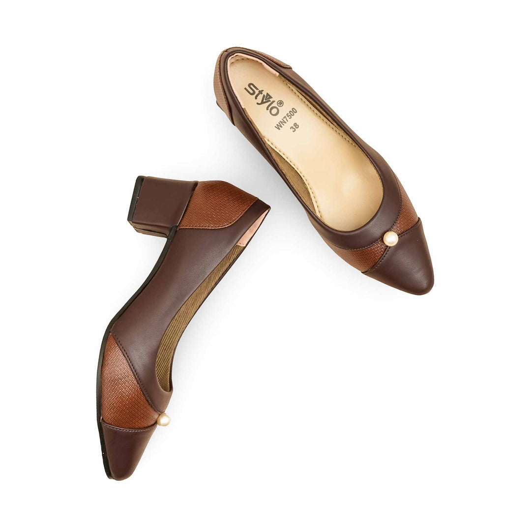Brown Court Shoes For Ladies WN7500
