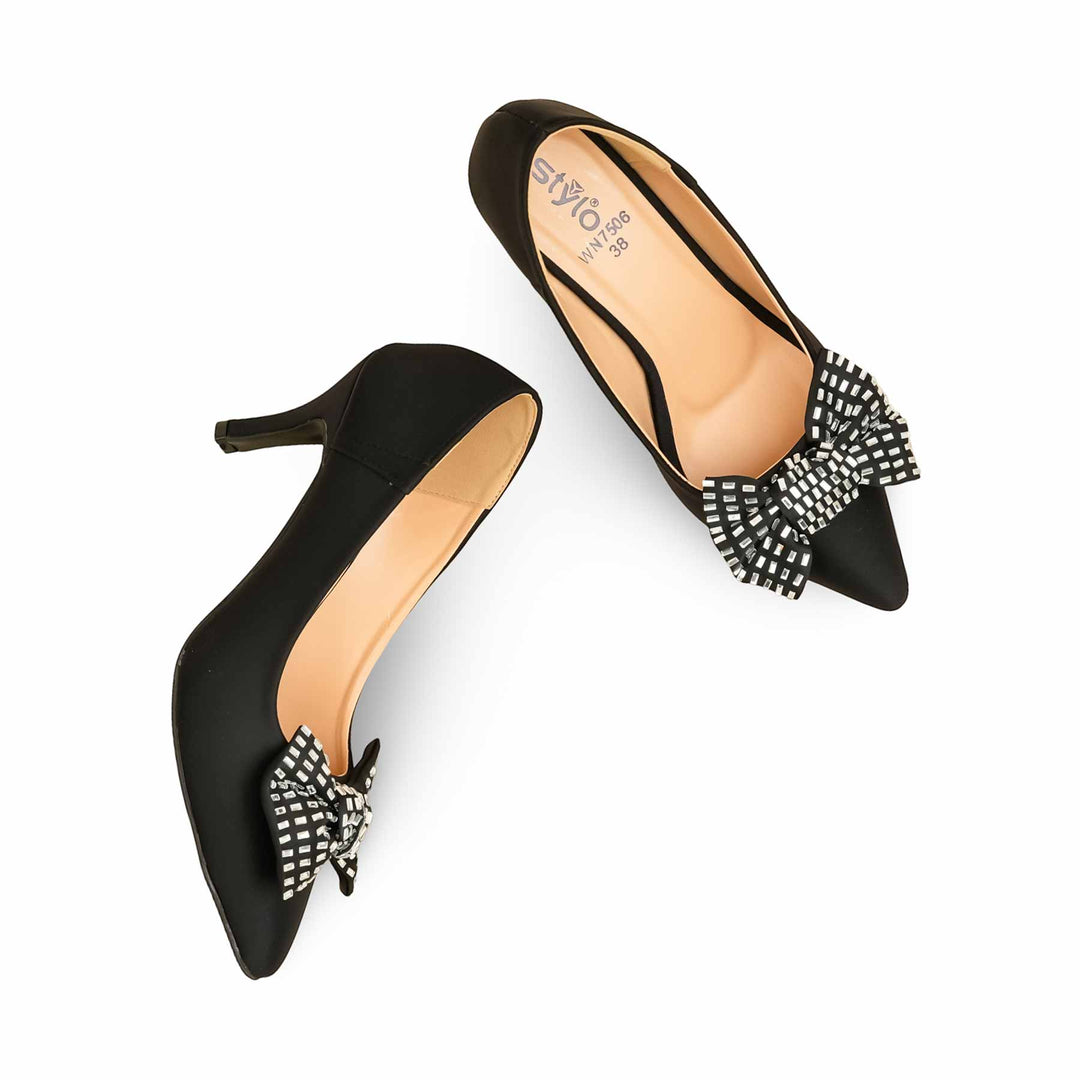 Black Court Shoes For Ladies WN7506