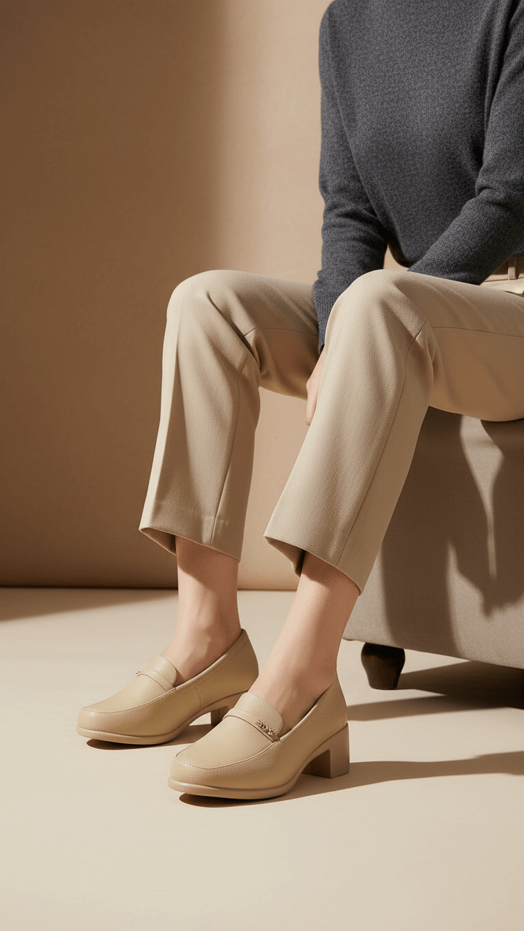 Beige Court Shoes For Women WN7508