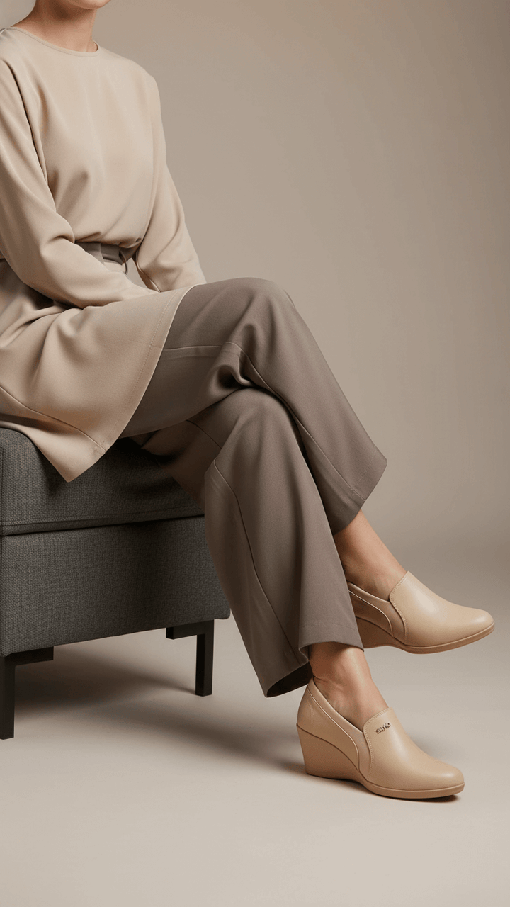 Beige Court Shoes For Ladies WN7510