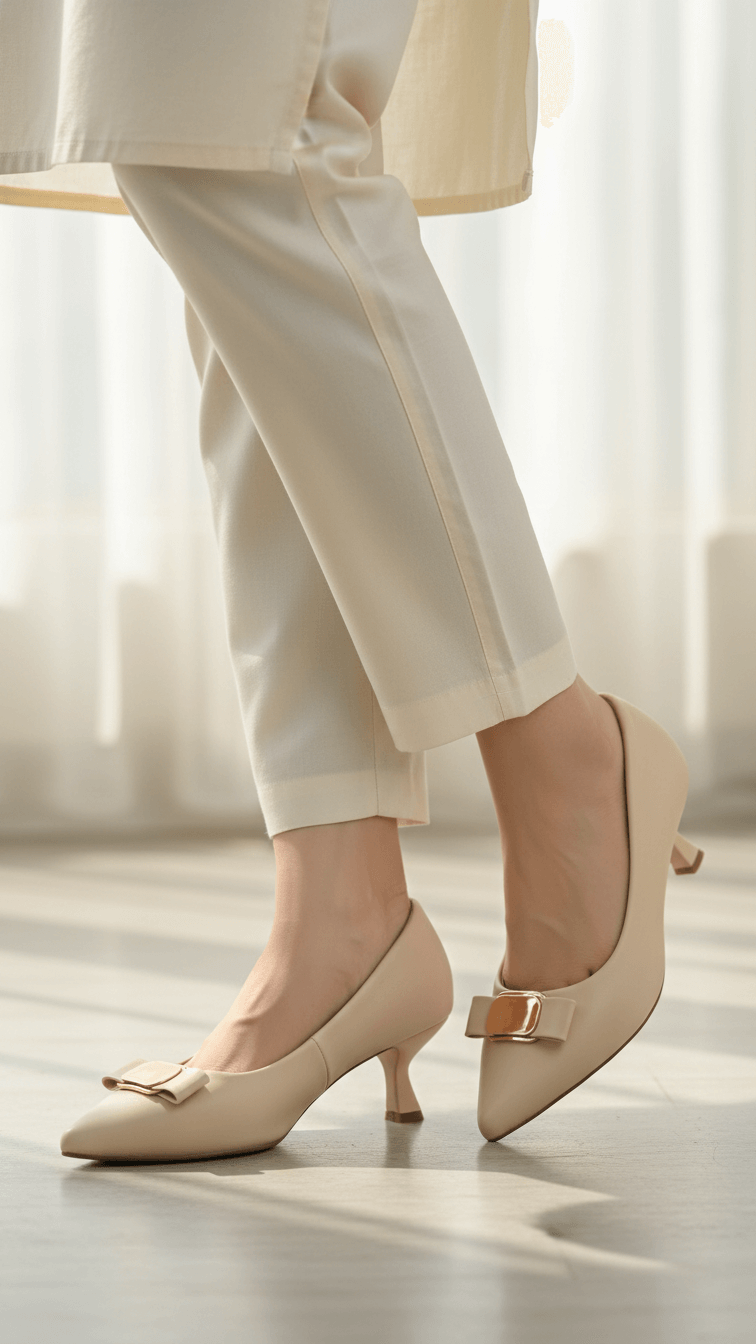 Beige Court Shoes For Ladies WN7514