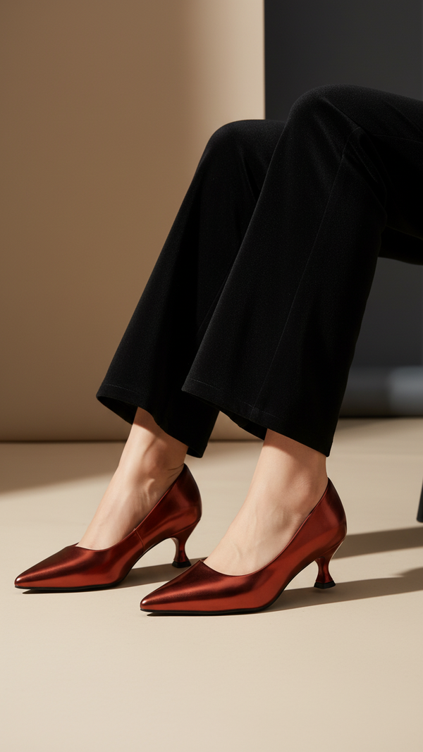 Maroon Court Shoes For Ladies WN7516