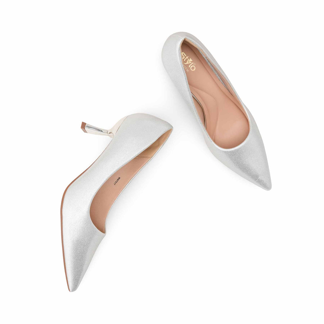 Silver Court Shoes For Ladies WN7517