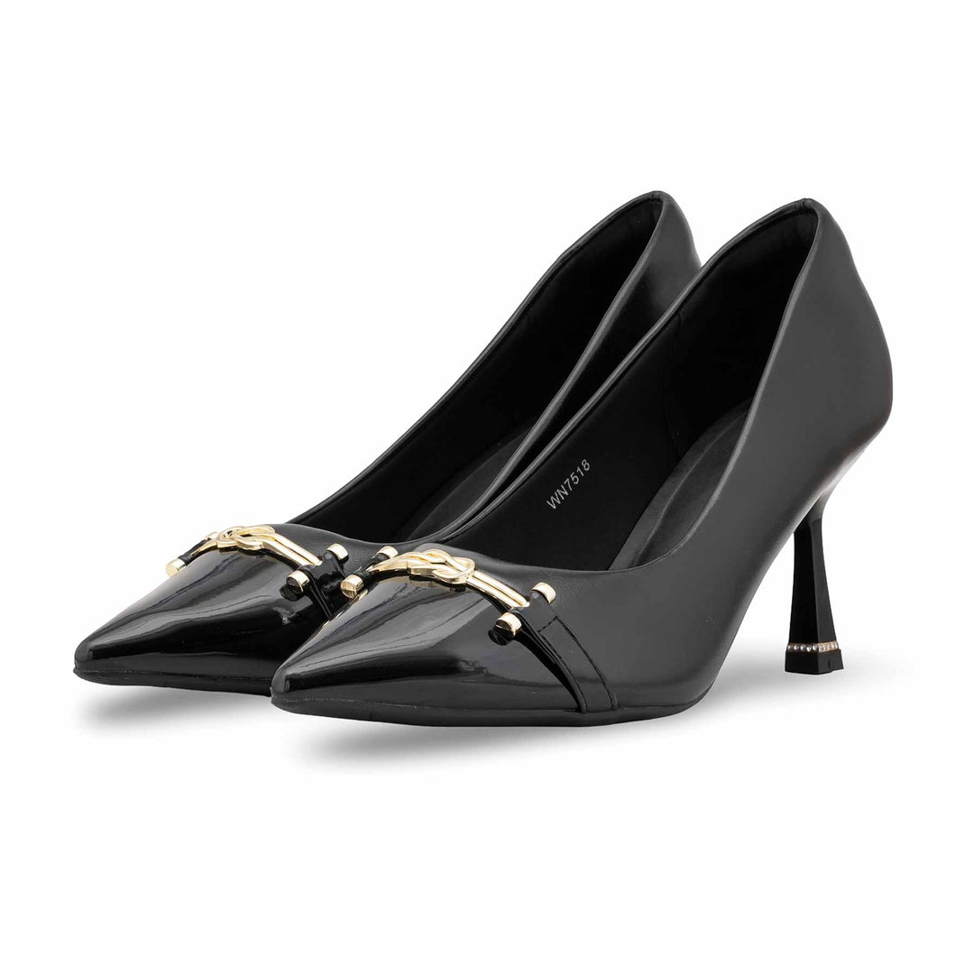 Black Court Shoes For Ladies WN7518