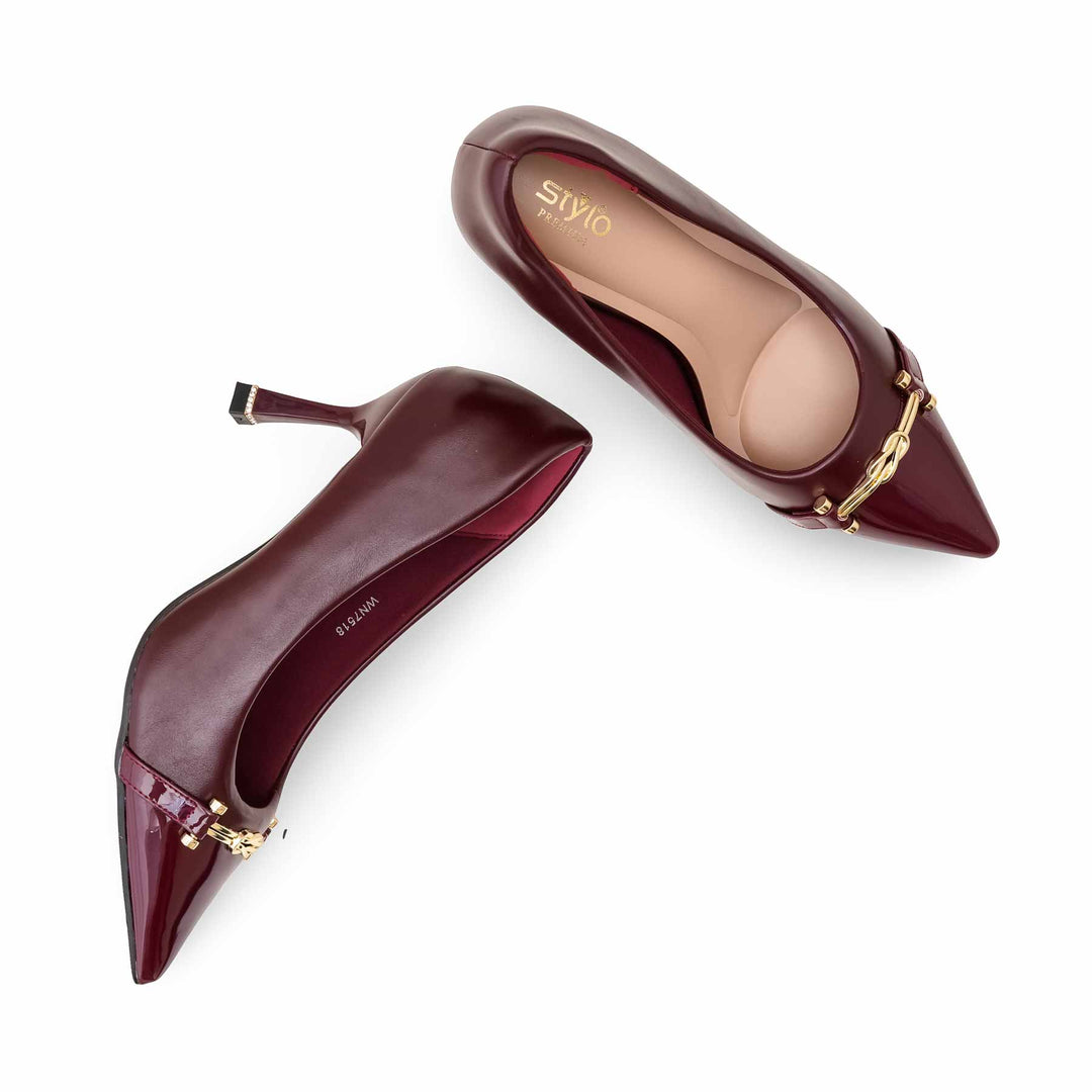 Maroon Court Shoes For Ladies WN7518