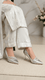 Silver Fancy Bridal Court Shoes WN7519