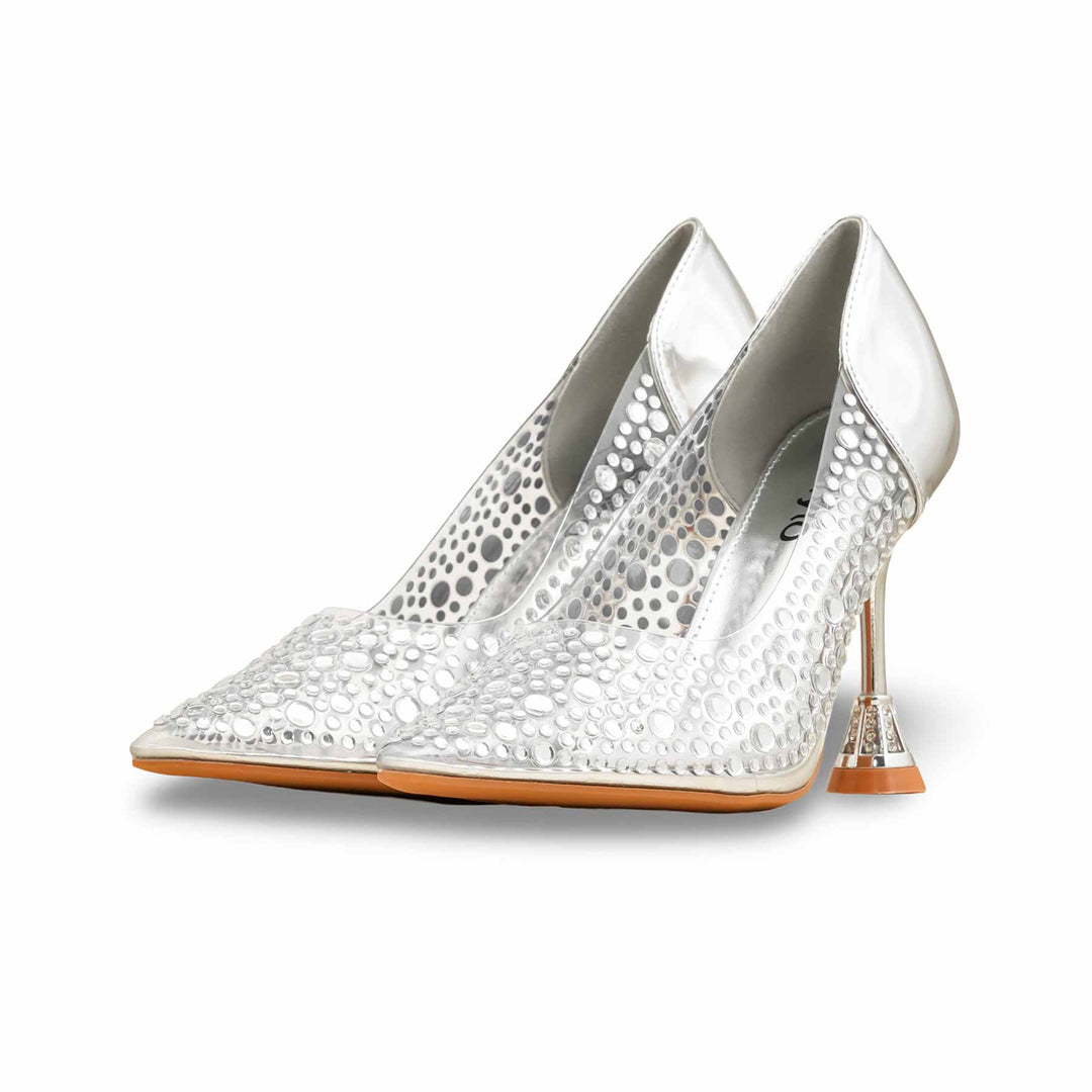 Silver Court Shoes For Ladies WN7524