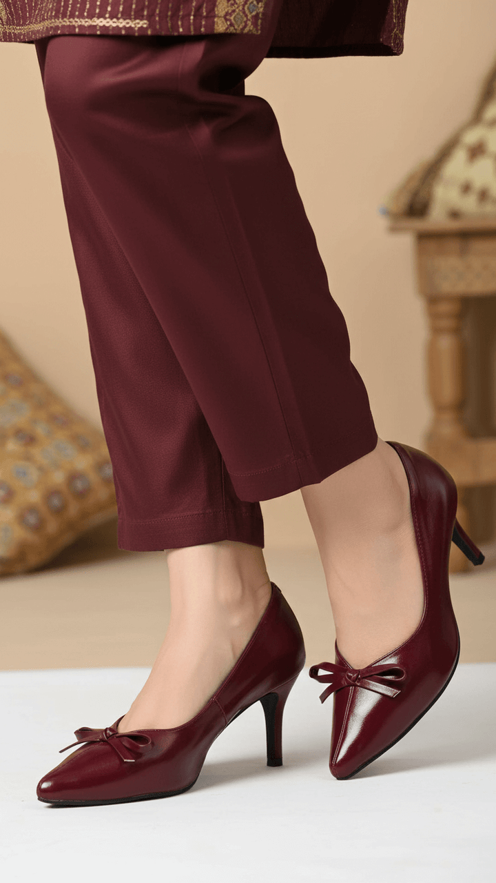 Maroon Court Shoes For Ladies WN7527