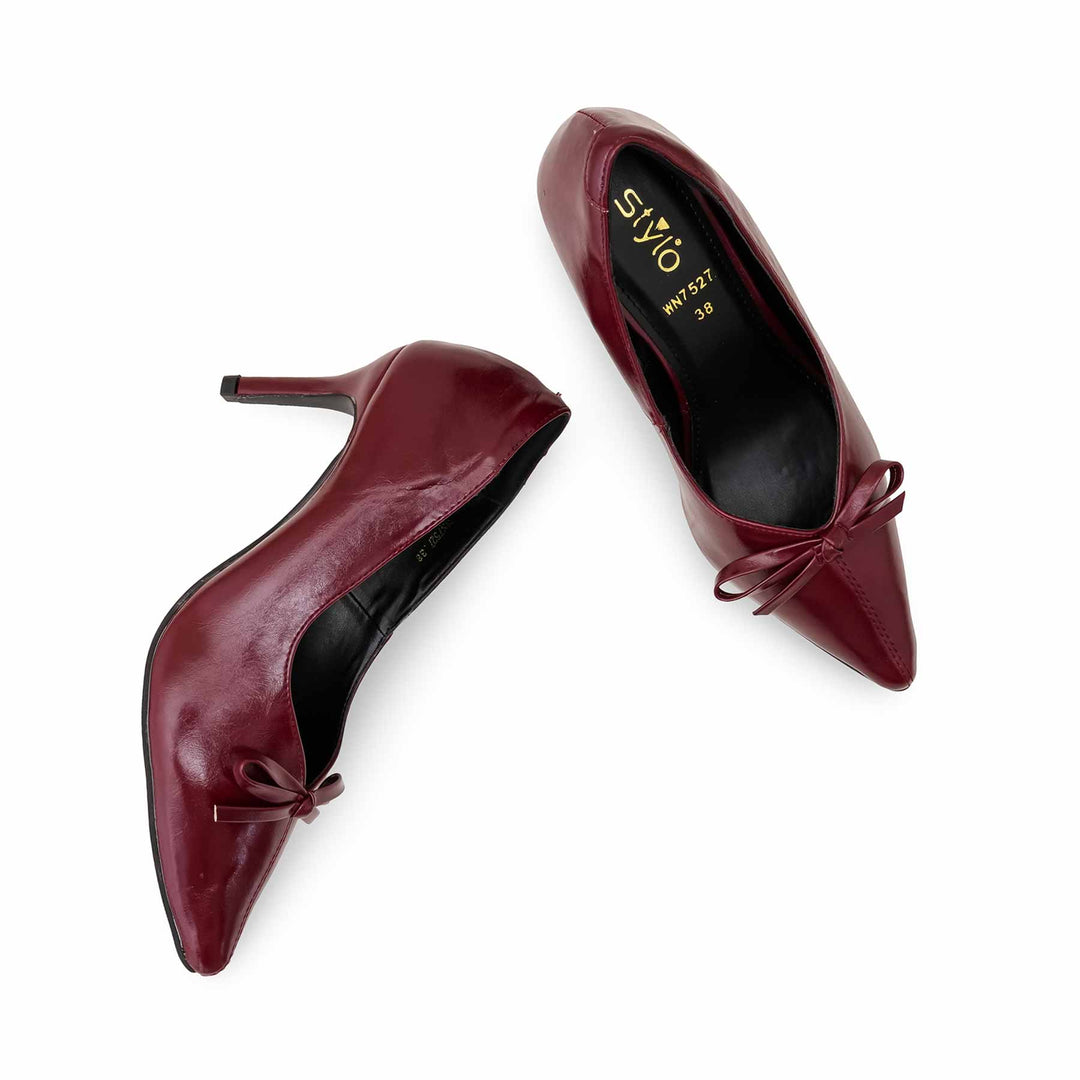Maroon Court Shoes For Ladies WN7527