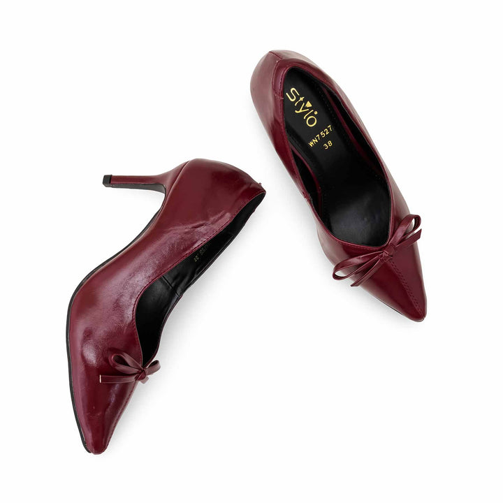 Maroon Court Shoes For Ladies WN7527
