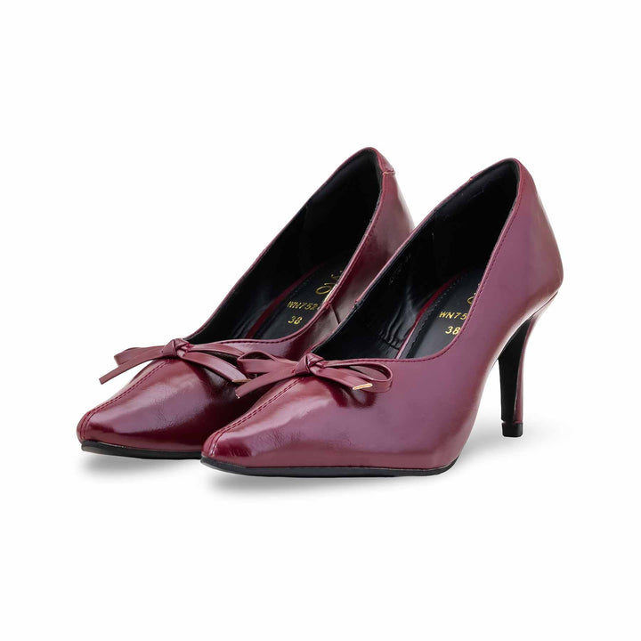 Maroon Court Shoes For Ladies WN7527