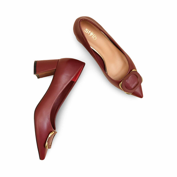 Maroon Court Shoes For Women WN7535
