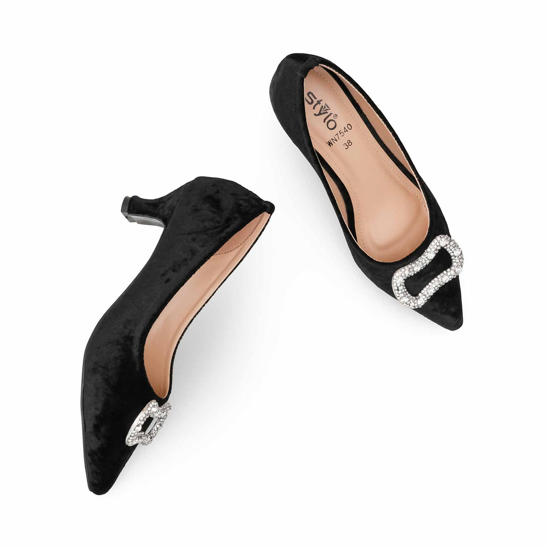 Black Court Shoes For Ladies WN7540