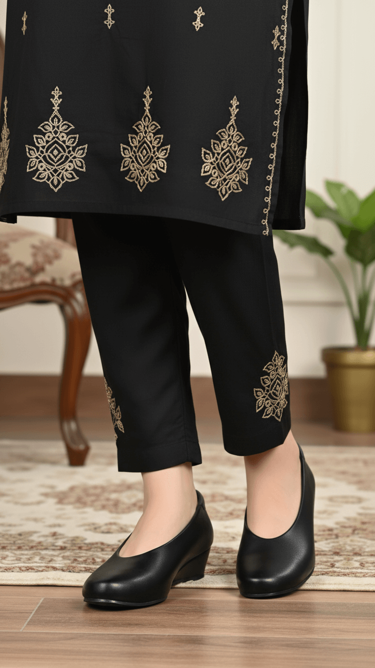 Black Court Shoes For Ladies WN7554