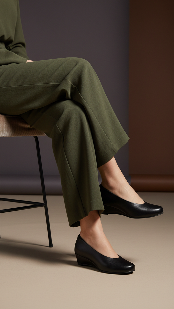 Black Court Shoes For Ladies WN7554