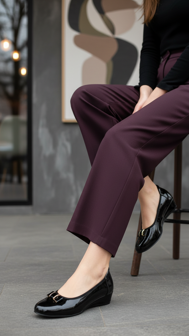 Black Court Shoes For Women WN7555