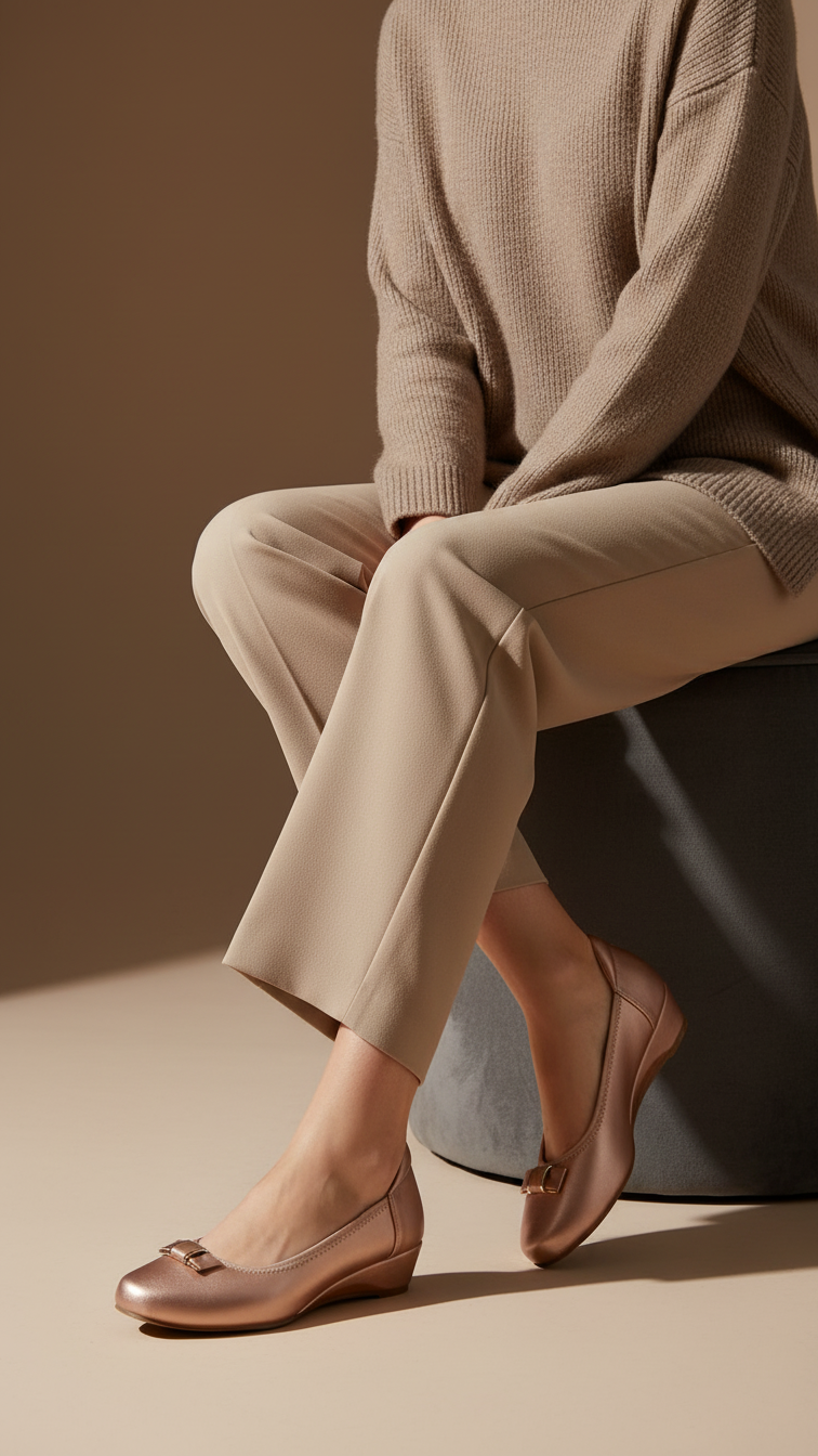 Beige Court Shoes For Ladies WN7555